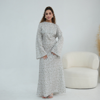 Robe Abaya Femme Musulmane Imprimée Simple Été 2026 – Tenue Quotidienne Élégante et Modeste – Vente Chaude