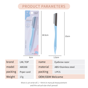 Outil de <span class=keywords><strong>Dermaplaning</strong></span> avec Logo personnalisé, <span class=keywords><strong>rasoir</strong></span> pour sourcils, <span class=keywords><strong>visage</strong></span> et pêche, épilation pour femmes A0370 - Product Image 2