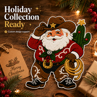 Écusson personnalisé Père Noël Western, grand badge brodé en chenille pour sweats à capuche et vestes, conception gratuite, MOQ 50 pièces