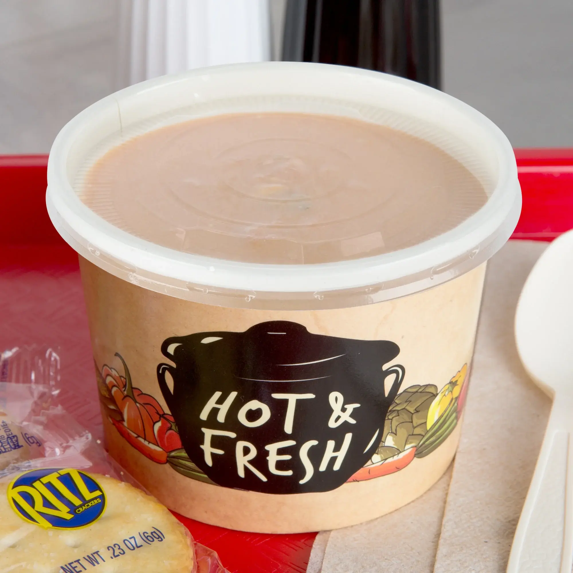 Popcorn-Eimer mit Deckel Tasse Schüssel Lebensmittel becher Verpackung mit versch ließbarem Deckel Papier würfel Joghurt Verpackung