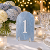 Numéros de table de mariage en forme d'arche givrée avec supports panneaux en acrylique et supports, parfaits pour la décoration