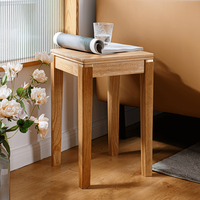 Tabouret de salle à manger carré empilable en bois massif, design moderne et simple, ottoman confortable pour la maison, démontable et assemblable