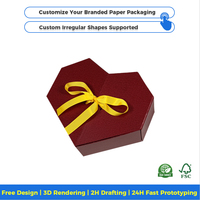 Caja de Regalo de Papel Ecológica, Caja en Forma de Corazón, Cartón de Embalaje, Caja de Regalo de Lujo, Embalaje para Tienda, Papel de Aluminio Dorado