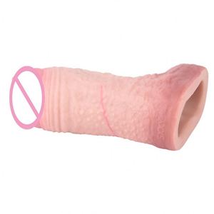 5.23 Inch Hollow <b>Dildo</b> Silicone Soft Male Enlarge Penis Sleeve Realistic Cock Extender Adult Men Penis Condom Couples Sex Toy - Product Image 3