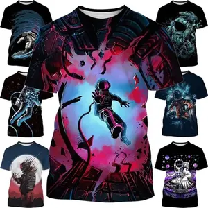 Galaxy Space Astronaut Graphic Tshirt Pour Hommes Femmes Digital Print Casual Short Sleeve Tee Tops Men Oversized T-Shirt Ropa Hombre