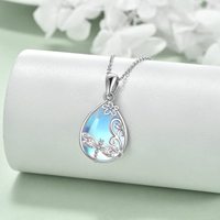Collier pendentif en forme de libellule en pierre de lune en argent sterling 925 tendance