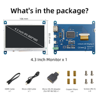 Sin controlador 4,3 ''pulgadas 800*480 IPS LCD pantalla táctil Módulo de pantalla LCD para BB Black, Windows ,Raspberry Pi 5 4 3