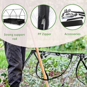 Portable Mini Modern Raised Bed UV-Resistant Tunnel Greenhouse Powder Coated Iron <b>Frame</b> PVC Cover Cold <b>Frame</b> Zipper Window - Product Image 4