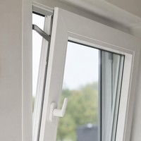 Fenêtre à battant et à bascule en PVC double vitrage de style européen sur mesure, moderne, haute sécurité, ventilée, pour maison
