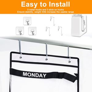 Organisateur de vêtements à suspendre sur la porte, pour l'organisation hebdomadaire des vêtements d'enfants, du lundi au vendredi, par jour de la semaine, pour l'école - Product Image 5