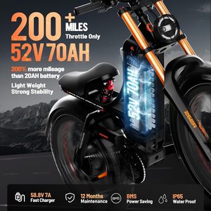 Romeo Pro 2 26 "4.0 pneu 3000w double grand moteur pour grand vélo cargo électrique de transport vélo électrique gros pneu vélo 120miles + longue portée - Product Image 4