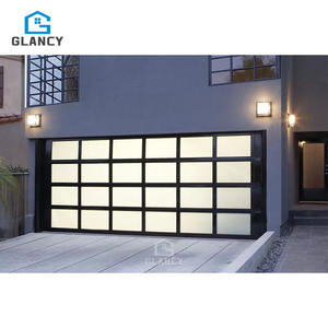 Puertas de Garaje Dobles de Estilo Chino Moderno, Puertas Seccionales Automáticas de Acero y <span class=keywords><strong>Vidrio</strong></span> <span class=keywords><strong>con</strong></span> Acabado <span class=keywords><strong>para</strong></span> Villas - Product Image 3