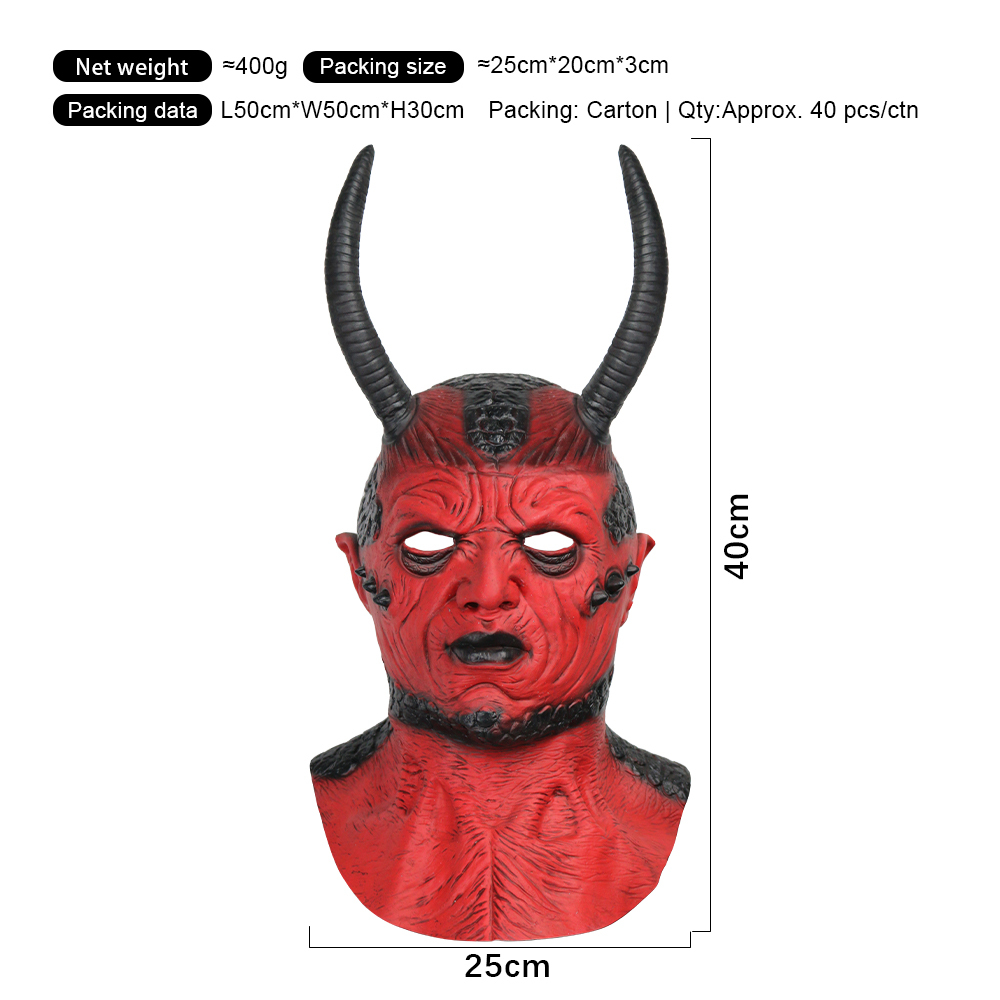 Demonio rojo de cuernos largos