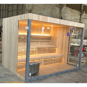 Cómoda Sala de Sauna de Infrarrojos Lejanos con Calefactor de Carbón de Madera Sólida para Exteriores, para <span class=keywords><strong>2</strong></span> Personas, con Luz Roja, para Uso en Villas - Product Image 2