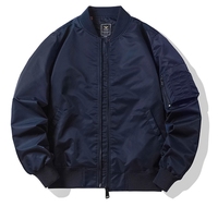Veste de vol pour homme MA-1 coupe-vent d'extérieur, veste de vol zippée à ressort, blouson bombardier léger personnalisable