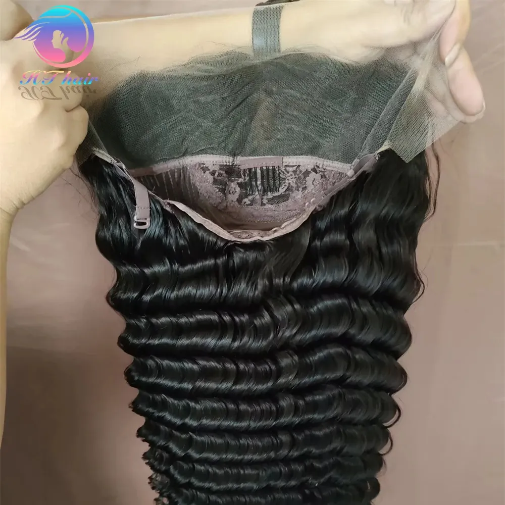 Groothandel Gratis Verzending 13X4 Hd Transparant Kant Pruik Pruik Verkoper Brazilian Human Hair Deep Wave Hd Lace Frontale Pruiken