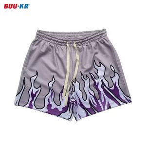 Buker Short en maille imprimé de logo personnalisé de 5 pouces Ensemble de shorts de basket-ball décontractés Flame pour hommes - Product Image 1