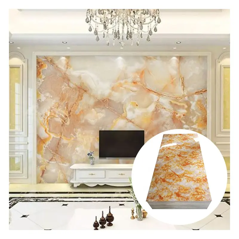 High Quality High Glossy Marble PVC Sheets Luxury Durable 3D Marble Design PVC Sheet