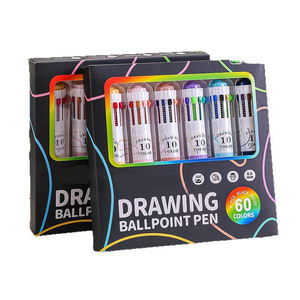 Ensemble de 10 stylos à bille multicolores, design attrayant, pour dessin et journal créatif, personnalisable avec logo - Product Image 1