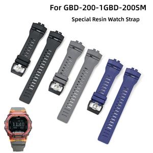 สายซิลิโคนดีไซน์ใหม่สำหรับนาฬิกา Casio <span class=keywords><strong>GBD</strong></span>-<span class=keywords><strong>200</strong></span>-1GBD-200SM วัสดุเรซิ่นแบบพิเศษ สายนาฬิกาแบบสปอร์ตทำจากยาง - Product Image 1