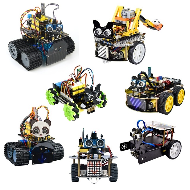 Custom DIY Mini Tank Robot Smart Stem Educational Toy Robotics Training Kit Programmable Study Robot Car Kit for Arduino