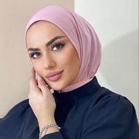 Hijab Prêt à Porter avec Fermeture à Pression, Foulard Musulman Respirant, Cache-cou Uni, Châles de Tête, Turban pour Femme, Chapeau Islamique