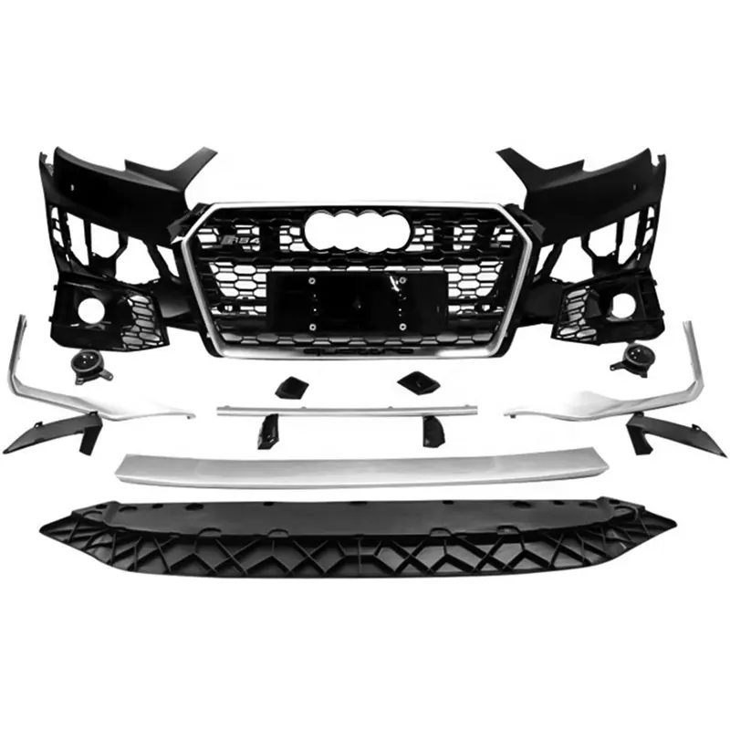 RS4 Front Bumper Với Grill Đối Với Audi A4 B9 S4 Với Quattro Phong Cách Chất Lượng Cao PP ABS Chất Liệu Xe Bodikits 2017-2019