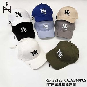Cappellino da Baseball Angelina Ny in Cotone Ricamato a 6 Pannelli, Regolabile, Unisex, per Esterni e Casual - Product Image 1