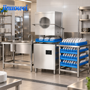 Lavavajillas Comercial Tipo Campana de Acero Inoxidable con Sanitización a Alta Temperatura, Máquina Automática para Lavar Platos, Directo de Fábrica - Product Image 1