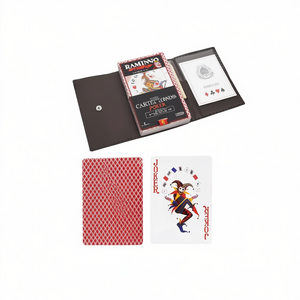 Cartes Ramino avec étui 15x10 cm plastifiées pour jeux de poker et de bridge - Product Image 1