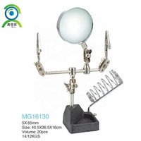 Obest MG16130 Handheld Adjustable Metal Glass Lens Magnifier with Chrome Iron Support 62mm Diameter