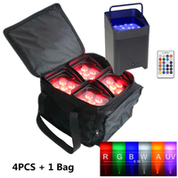 Projecteurs LED sans fil sur batterie 6x18W RGBWAUV pour scène, DJ et mariage