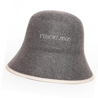 Logotipo personalizado Vendedor caliente Tipo de cubo Nuevo diseño Lana Sauna Sombrero Ecológico y reutilizable Fieltro Cubo Sombreros Loop Cap para baño de spa