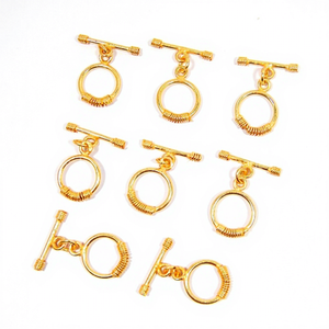 Cierre de Palanca Chapado en Oro NanPlanetSilver - Cierre Largo de 30 mm para Fabricación de Joyas (Modelo BF0014) - Product Image 1