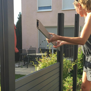 2025 ngoài trời 6-chân nhôm trellis & cổng với sự riêng tư slat thiết kế nhà hàng rào hàng rào Loại sản phẩm - Product Image 5