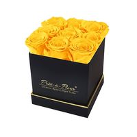 Boîte à fleurs en papier avec chapeau carré, logo personnalisé, cadeau en velours, avec tiroir, 15 pièces