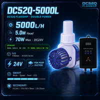 Pompe à eau submersible grande puissance DC24V 5000L/H 5M 70W pour aspiration des excréments de poissons, écologique, moderne, silencieuse, sans balais, avec contrôleur intelligent pour bassin