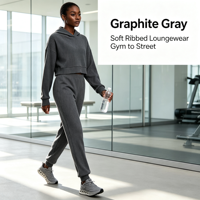 Sweat-shirt ample à capuche pour femme, tricoté, uni, décontracté, polyvalent, haut court, pull-over pour le printemps et l'automne, idéal pour les trajets quotidiens et les loisirs