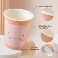 Gobelets en papier à double paroi jetables avec couvercles pour les cafés, les bars à café, les boissons chaudes à emporter, emballage en gros, fournisseur direct