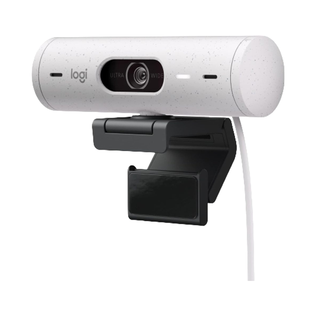 Logi-tech Brio 500 Full HD Webcam Auto Light Correction Dual Noise Reduction Microphones Privacy Cover Micro-soft Teams USB