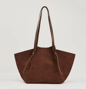Sac à main pour femme en daim de haute qualité, grande capacité, OEM ODM, marque végétalienne, vente en gros d'usine, logo personnalisé, sac à bandoulière - Product Image 2