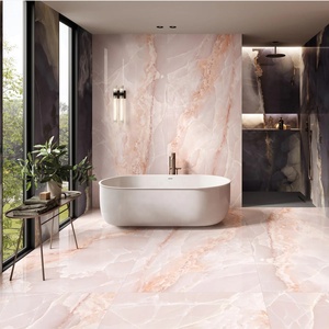 Piastrelle in Marmo Bianco BOTON STONE 60x60, Design Moderno Luminoso per Soggiorno, Pavimento in Ceramica Effetto Onice per Bagno - Product Image 4