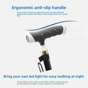 ノルディック折りたたみ老人ウォーキング杖高級アクリルファンシー調節可能自己防衛アクセサリー高齢者ウォーキングスティック - Product Image 2