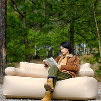 Sofá Inflable Automático Portátil, Plegable, Ultraligero, Moderno, para Viajes al Aire Libre, Diseño Ergonómico, Material de PVC/ABC