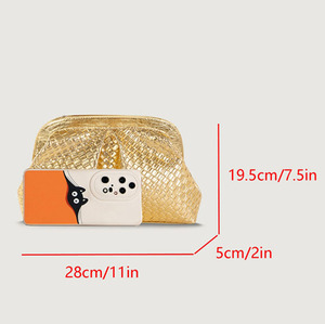 Borse a Spalla da Donna in <span class=keywords><strong>Oro</strong></span> 2026 all'Ingrosso, <span class=keywords><strong>Pochette</strong></span> di Lusso in Pelle PU Intrecciata, Borse a Tracolla da Sera Firmate per Donna - Product Image 5