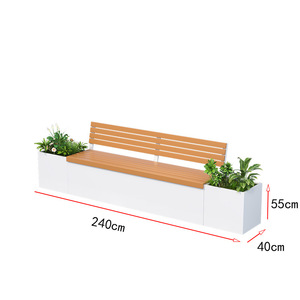 מותאם אישית שילוב ברזל חיצוני נירוסטה פלנטר מתכת wpc ישיבה ספסל מרפסת פרחים תיבת הפטיו - Product Image 6