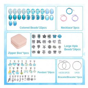 Kit de fabrication de bijoux DIY en gros, 76 pièces, fournitures pour bracelets en vrac avec perles en acier inoxydable, breloques tendance, livraison gratuite dans le monde entier - Product Image 5