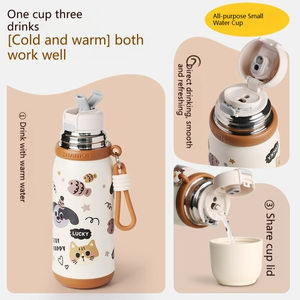 Mignonne tasse isotherme pour filles, en acier inoxydable 316, grande capacité, spéciale école, portable, double fonction de boisson pour étudiants - Product Image 4