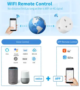 Tuya Wifi Smart UK Steckdose mit Power Monitor Funktion arbeiten mit Amazon Alexa und Google Home