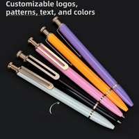 Bolígrafo de Metal Retráctil Clic 1.0mm Tinta Negra 5 Colores Negro Morado Naranja Blanco Rosa Regalo Publicitario Logo